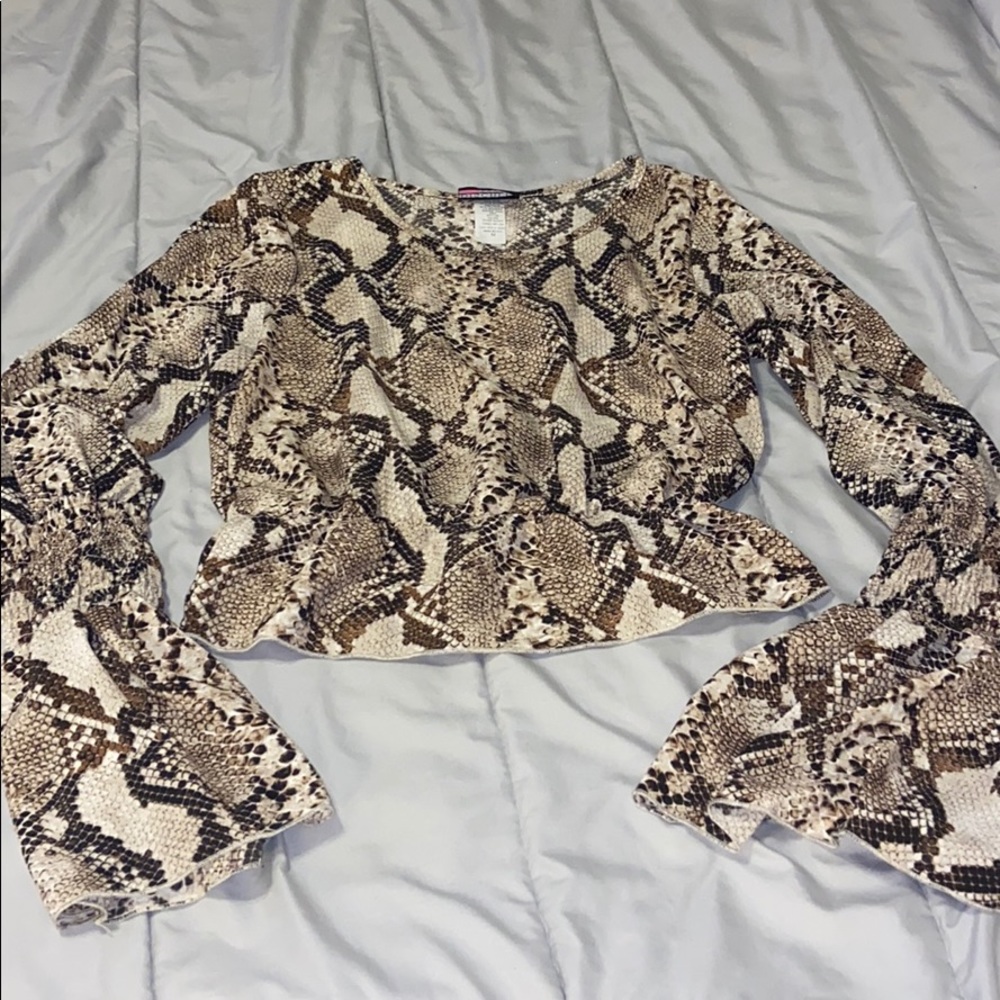 Crop snakeskin top
